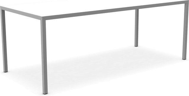 MDF Italia Tense Tisch in Weiß mit Steinmineralien und Aluminiumprofilrahmen - Bild 1