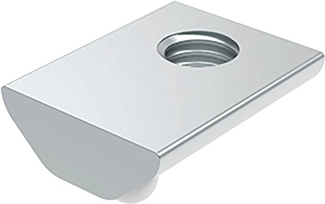 Fath Nutenstein Item System M8 Nut 8 mit Federkugel aus Stahl, verzinkt, Farbe: Silber, 10 Stück - Bild 1