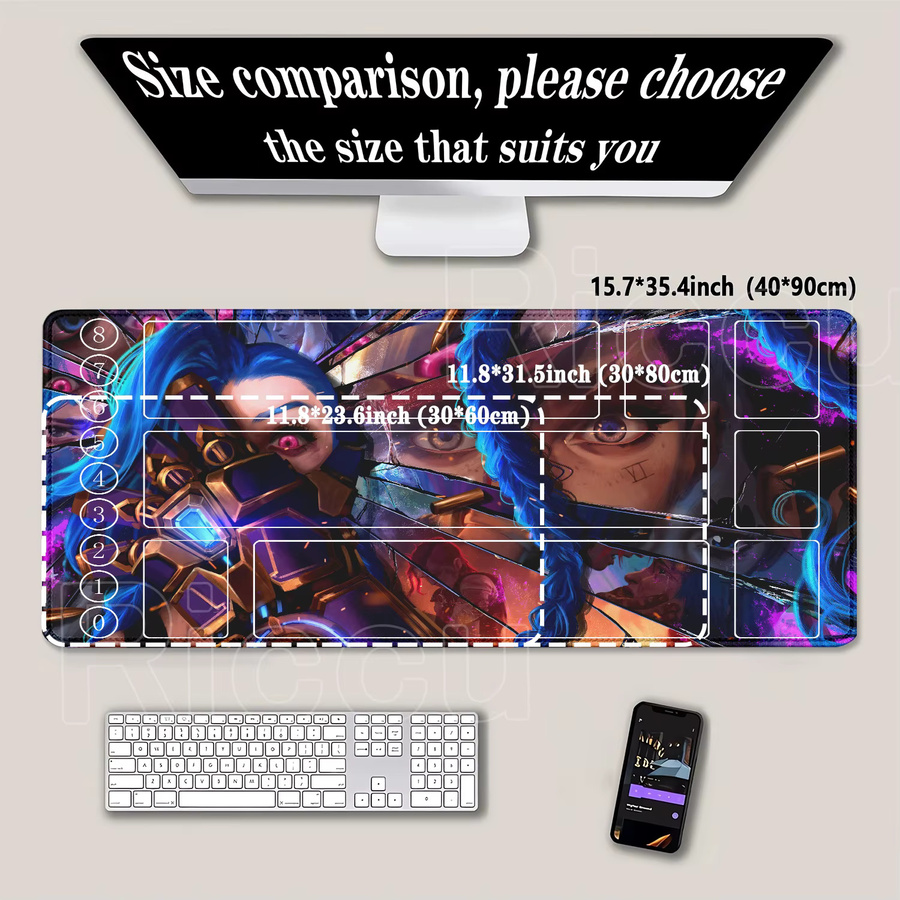Potdemiel Karten-Spielmatte League of Mouse Pad Legends Jinx Series LOL, multicolor - Bild 2
