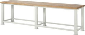 Rau Schwerlastwerkbank aus Stahl und Holz in Grau, B/T/H: 300 x 70 x 85 cm - Bild 1