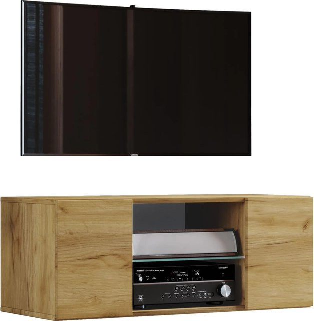 VCM TV-Möbel Jusa hängendes Lowboard und Wandboard in Honig-Eiche, H x B x T: 40 x 115 x 36 cm - Bild 1