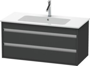 Duravit Waschtischunterschrank Ketho Wandhängend in Grau Matt mit 2 Schubladen, B: 100 cm, T: 47,5 cm, H: 48 cm - Bild 1