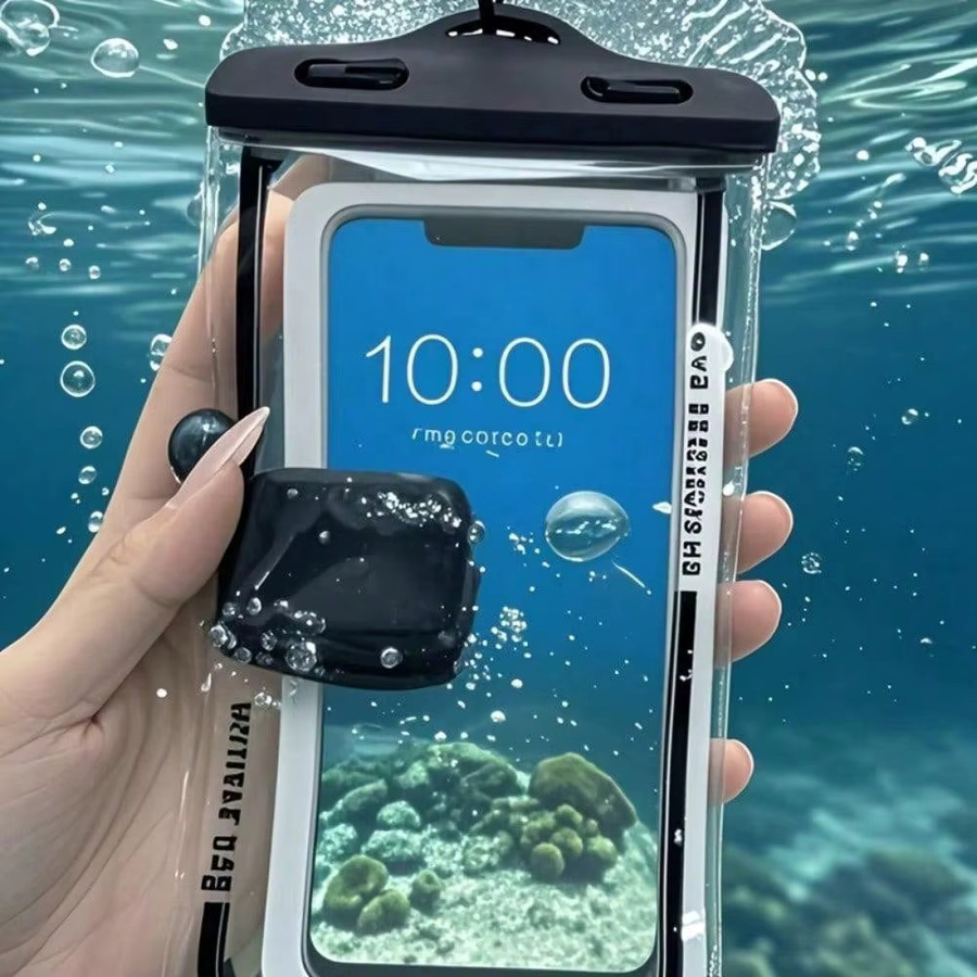2er-Set wasserdichte Handytaschen für Smartphones bis 7,2 Zoll in Blau und Schwarz - Bild 3