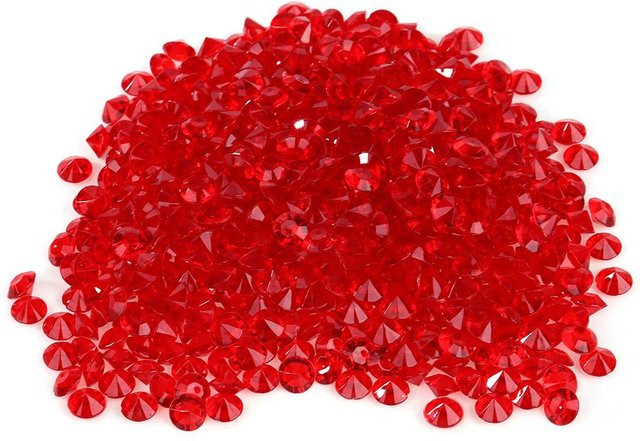 CosyHome Acryl Diamant Konfetti in Rot, 500 Stück, 8mm Spitze für DIY Handarbeit und Hochzeiten - Bild 1