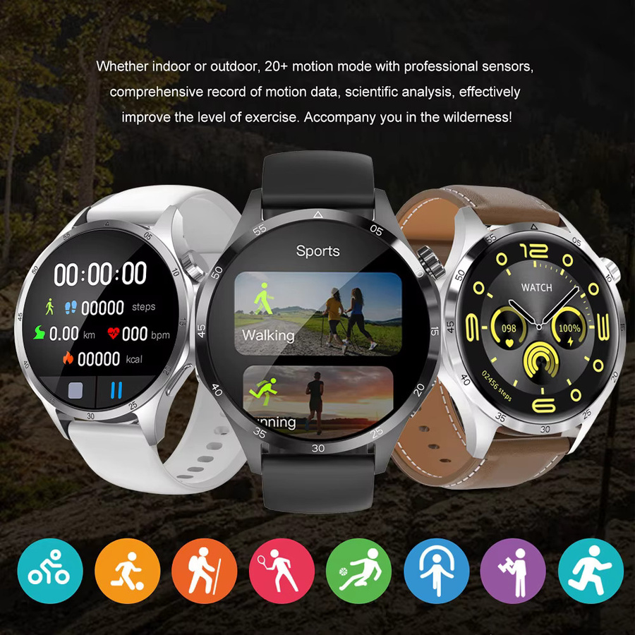 ChiBear Smartwatch, GPS, Herren, Schwarz, Silikon, Rund - Bild 5