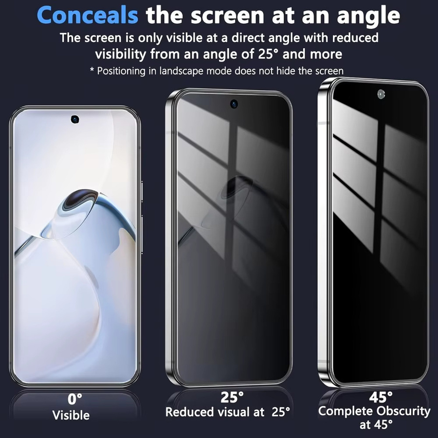 HKSN 2 Stück Anti-Spion Sichtschutz-Displayschutzfolie aus gehärtetem Glas für Google Pixel 9 Pro XL, 8a, 7a, 6a, 5 5G, transparent - Bild 3