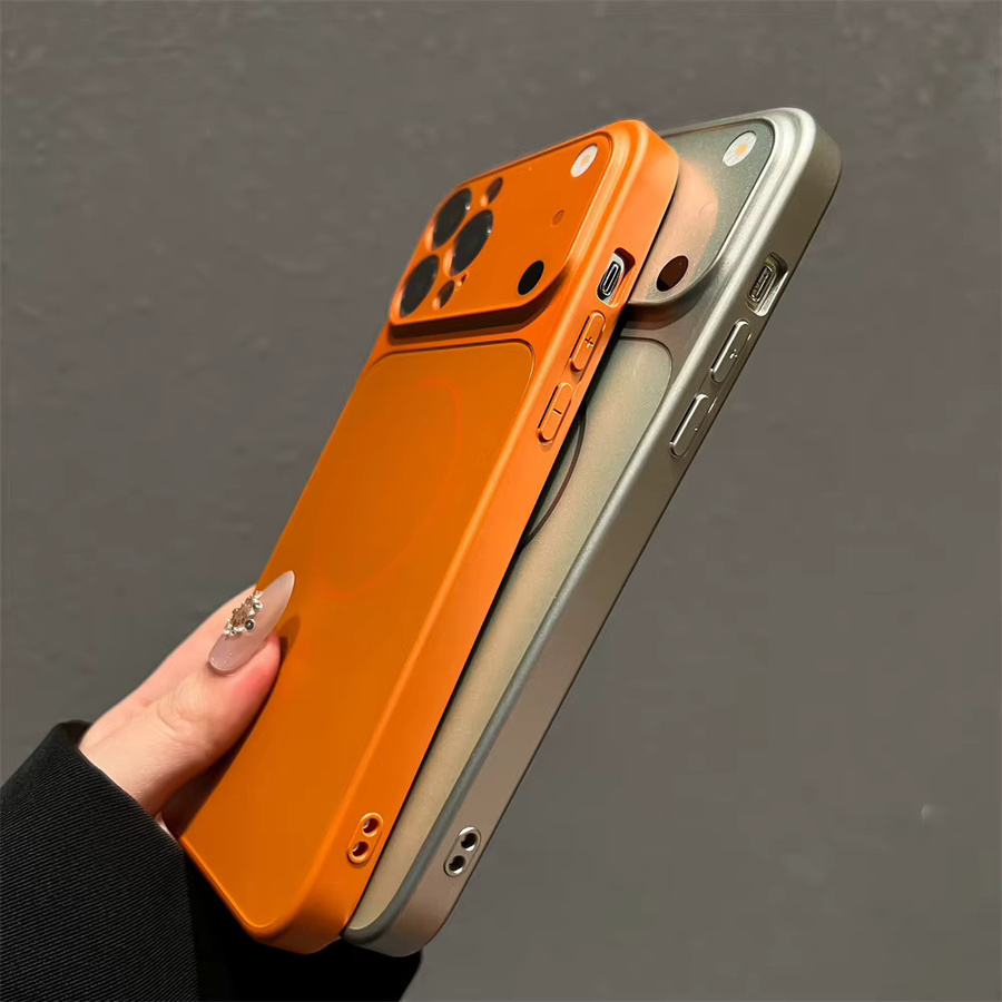 Xeber Magnetische Acryl Schutzhülle für iPhone 13 bis iPhone 17 Pro Max mit MagSafe Unterstützung in Orange - Bild 2