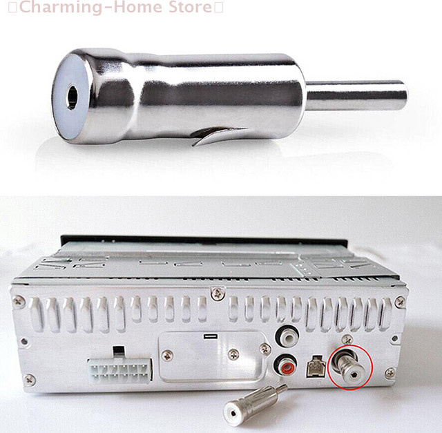 SHIDWJ Autoradio-Antennenadapter Koax-Schnittstellenadapter DIN-Buchse auf ISO-Stecker in Silber - Bild 1
