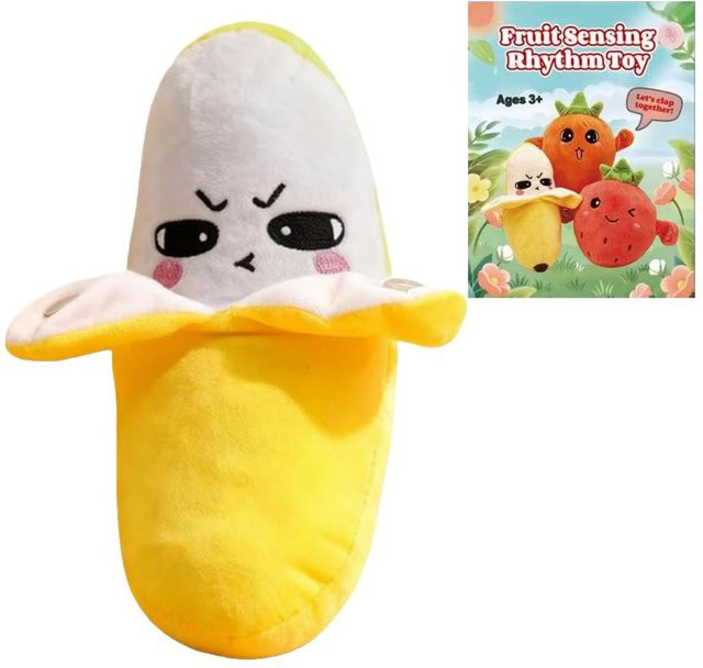 Yiran toy Bananenfrucht Plüschpuppe, Musikrhythmus Induktionsspielzeug, ab 14 Jahren - Bild 1