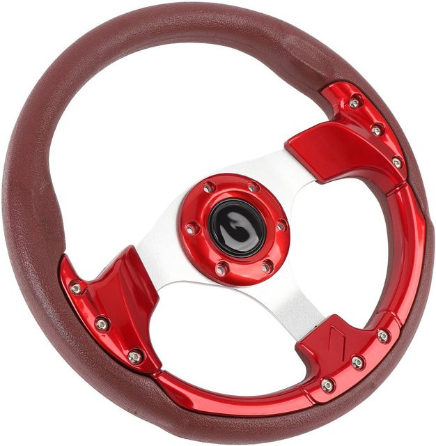 Fishine Universelles Rennsport-Lenkrad aus stoßfestem PU-Leder in Rot, 13 Zoll - Bild 1