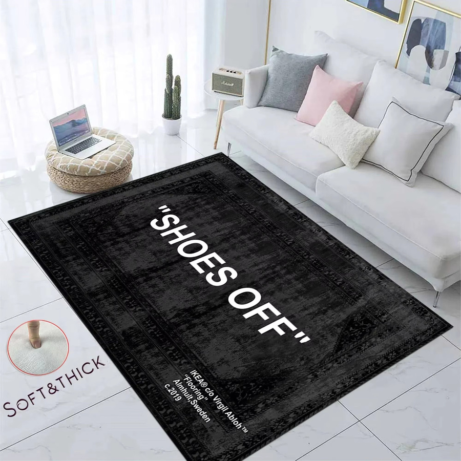 VIKAMA Loop Pile Teppich im Sneaker-Design, Farbe: Schwarz - Bild 2