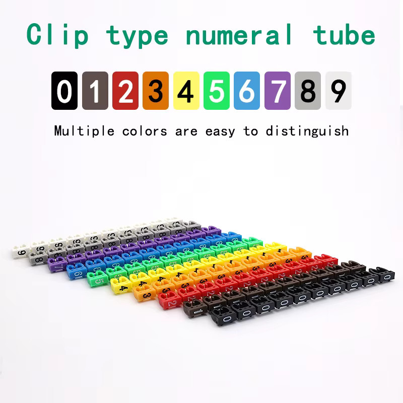 Bunte C-Typ Kabelmarkierungen aus Kunststoff für 2–3 mm Draht, 150/100 Stück Etiketten zur einfachen Identifizierung - Bild 2
