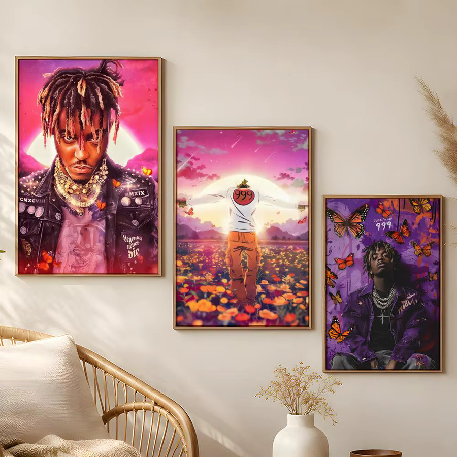 J-Juice WRLD Hip-Hop-Rap-Sänger Musikalbum-Poster als Leinwand-Wandbild in Weiss und Mehrfarbig - Bild 3