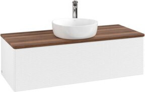 V&B Waschtischunterschrank Antao mit Frontstruktur in Weiß, B/T/H: 120 x 50 x 50 cm - Bild 1