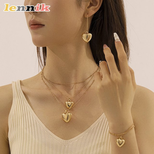 LENNIK Schmuckset, Gold, Halskette, Ohrringe, Armband - Bild 1