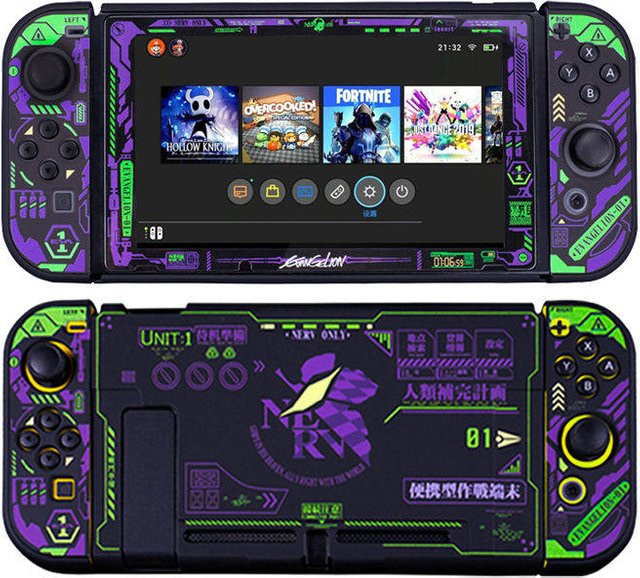 Bandai Switch 2 Matte Hard Case Eva Unit 01 Evangelion Schutzhülle inklusive Displayschutzfolie und Controller-Abdeckung für Nintendo Switch - Bild 1