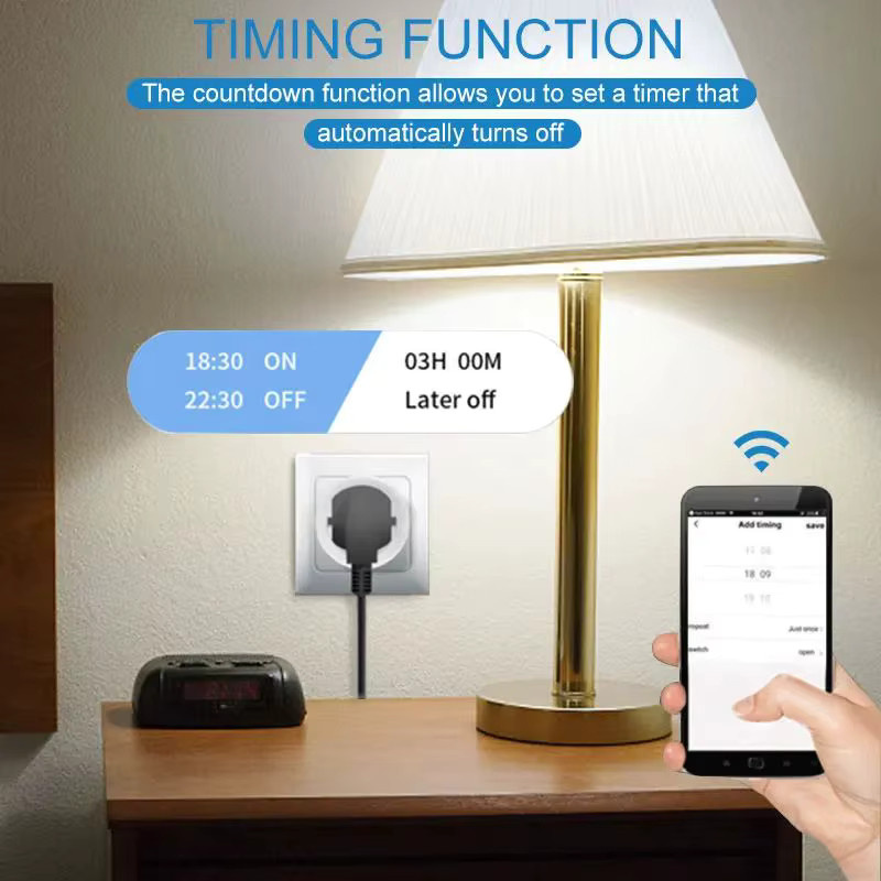 Szaoju Smart Plug WLAN-Steckdose 20A mit Energieüberwachung und Sprachsteuerung kompatibel mit Alexa, Yandex und Google Home, Weiß - Bild 3