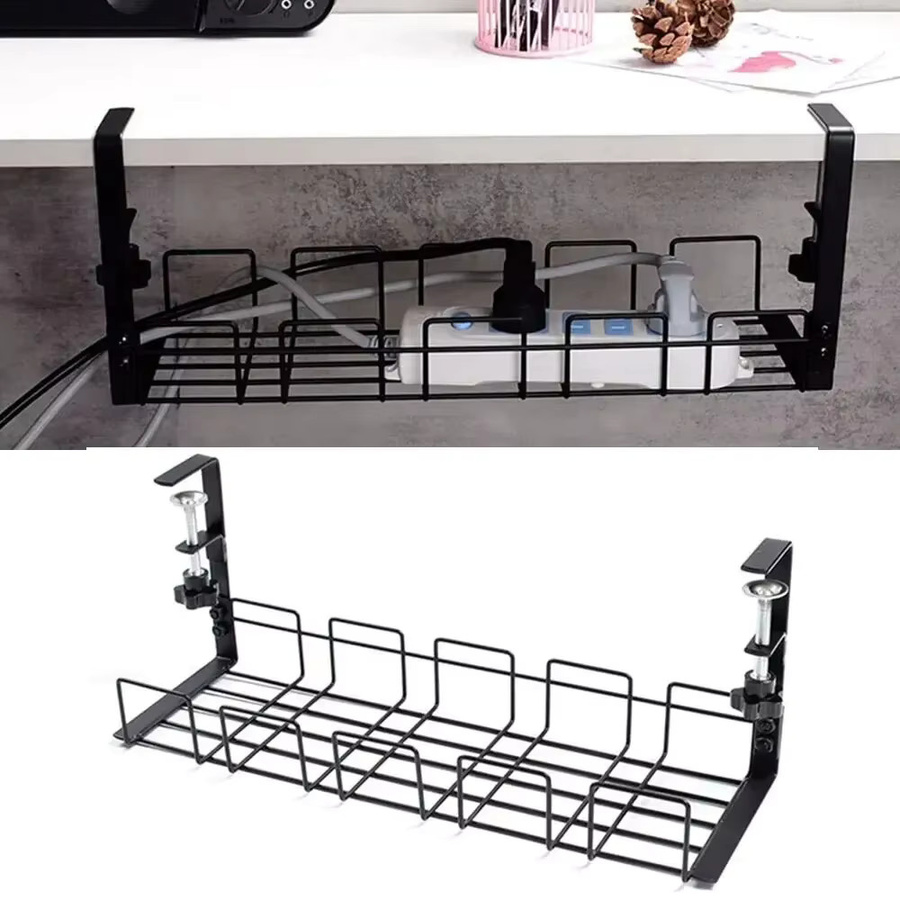 XMSJ Kabelmanagement-Rack für den Schreibtisch in Schwarz zur Kabelorganisation unter dem Tisch - Bild 3