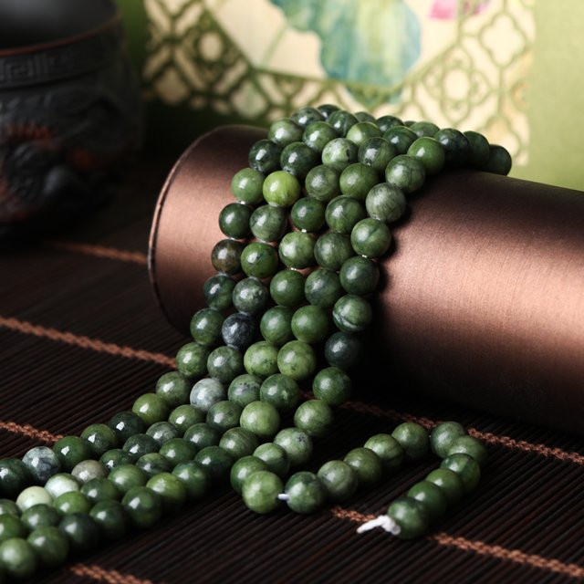 QUKE Natursteinperlen Süd-Jade, rund, 4-10 mm - Bild 1