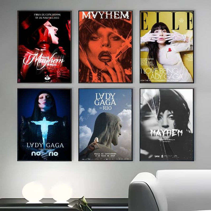 SingerPoster Klebriger Wandkunstdruck Lady Gaga Mayhem, wasserfestes Wandbild in Mehrfarbig, modernes ästhetisches Dekor für Wohnzimmer und Schlafzimmer - Bild 1