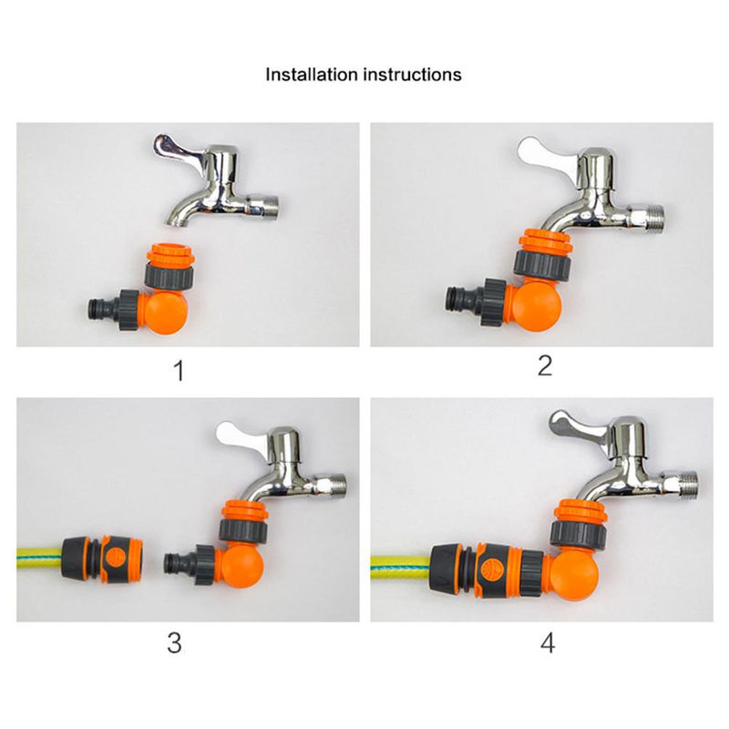 NATAWA Garten Schlauch Anschluss Adapter für 1/2 Zoll Wasserhahn, Kunststoff, Orange - Bild 4