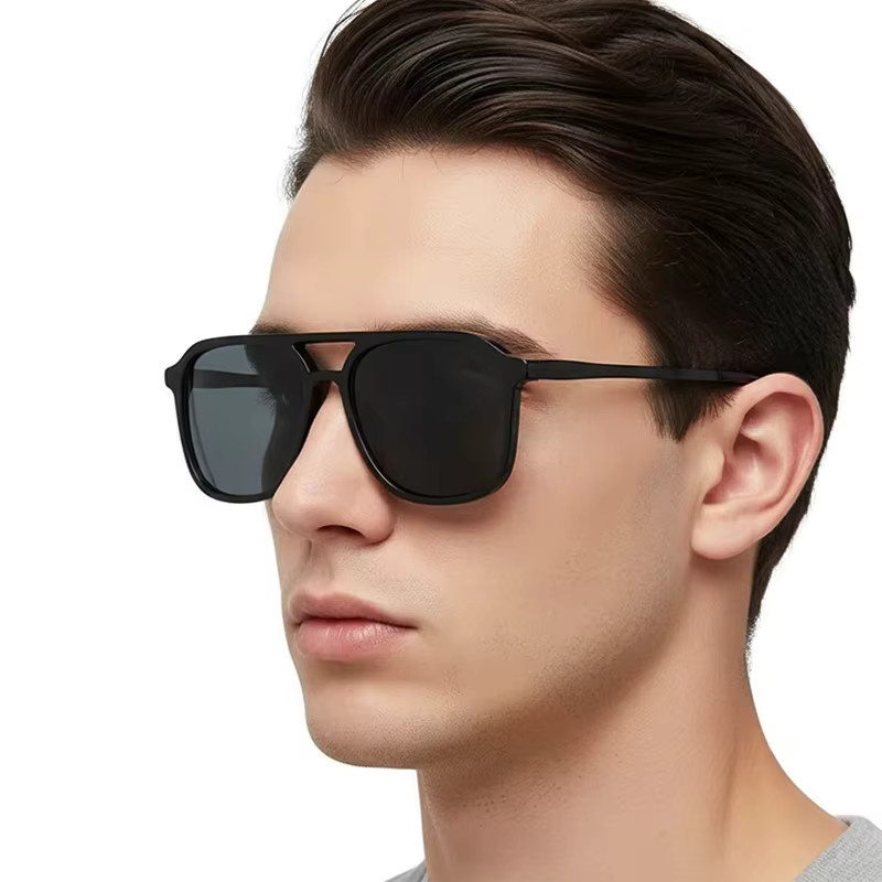 FUQIAN Sonnenbrille Aviator, Vollrand, Kunststoff, Schwarz, Unisex - Bild 1
