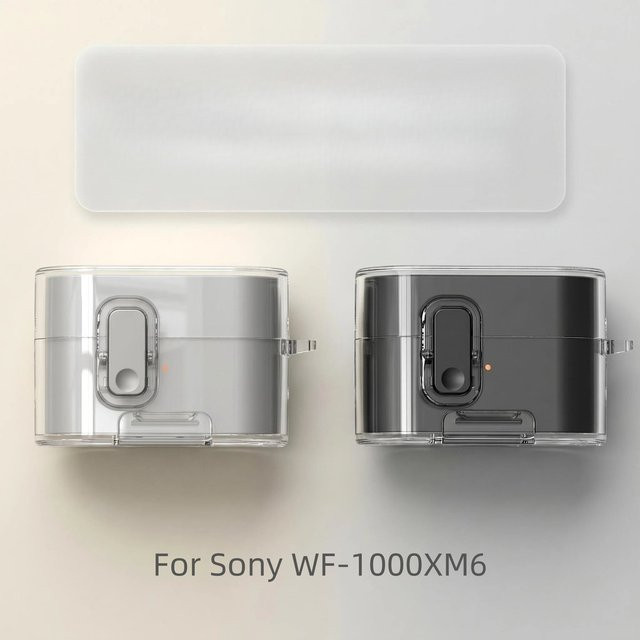 Stoßfeste Schutzhülle für Sony WF-1000XM6 mit Verschluss in Schwarz oder Transparent - Bild 1