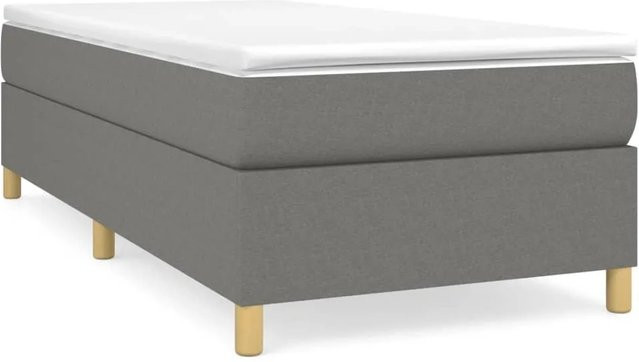 vidaXL Boxspringbett mit Matratze Hybrid-Design in Dunkelgrau, B/T/H: 100 x 200 x 35 cm - Bild 1