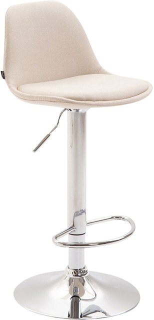 TPFLiving Barhocker Kilian mit Metallgestell in Chromoptik und Stoffbezug in Beige, B/T/H: 39 x 43 x 104 cm - Bild 1