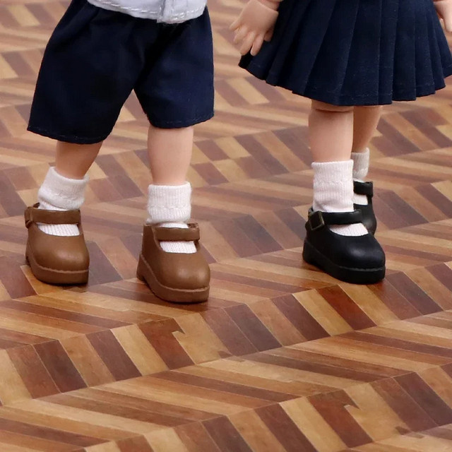 OB11 Puppen-Uniformschuhe, Zubehör, Bunt / Mehrfarbig, Schwarz - Bild 1