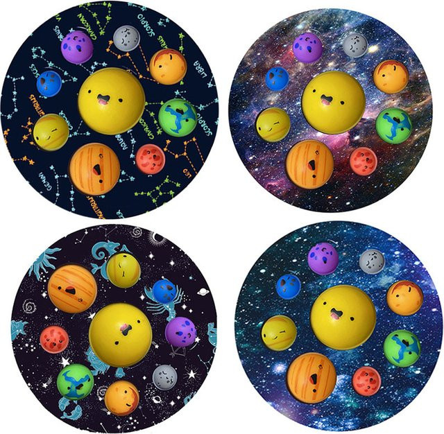 Meade Acht Planeten Push Bubble, Weltraum, Bunt / Mehrfarbig, Silikon - Bild 1
