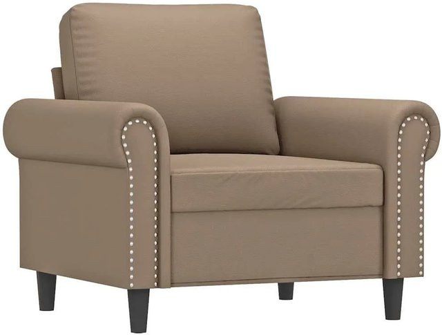 vidaXL Sessel in Cappuccino-Braun aus Kunstleder mit Armlehnen und Metallgestell - Bild 1