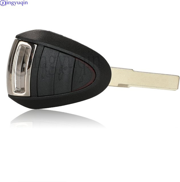 Jingyuqin Fernbedienungs-Autoschlüsselgehäuse für Porsche Cayman Boxster GT S 2S 4S Turbo 911 987 996 997 Carrera Targa 2005 - 2010, 2/3-Tasten, Schwarz - Bild 1