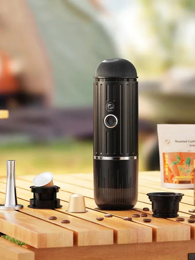 BALASHOV 2-in-1 Tragbare Elektrische Kabellose Espressomaschine in Schwarz für Kapseln und gemahlenen Kaffee, ideal für Auto, Camping und Zuhause - Bild 4