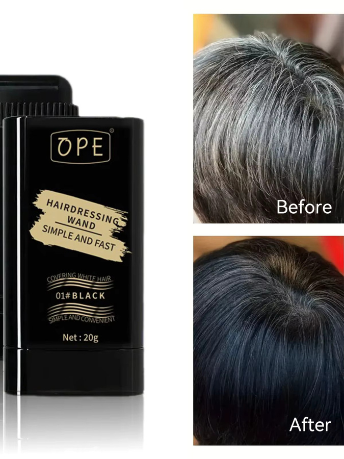 OPE Haarfärbekamm, Ansatz-Abdeckstift, Schwarz, für graue Haare - Bild 7