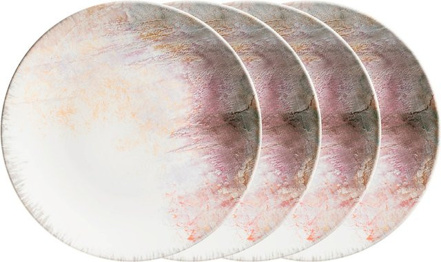 Mäser Speiseteller-Set Aquarellia aus Steinzeug in Weiß, Lila und Grau - Bild 1