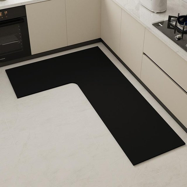 L-förmige Küchenmatte von Yiran Furniture, saugfähige und rutschfeste Bodenmatte aus Polyester, B/T/H: 80 x 120 x 45 cm - Bild 1