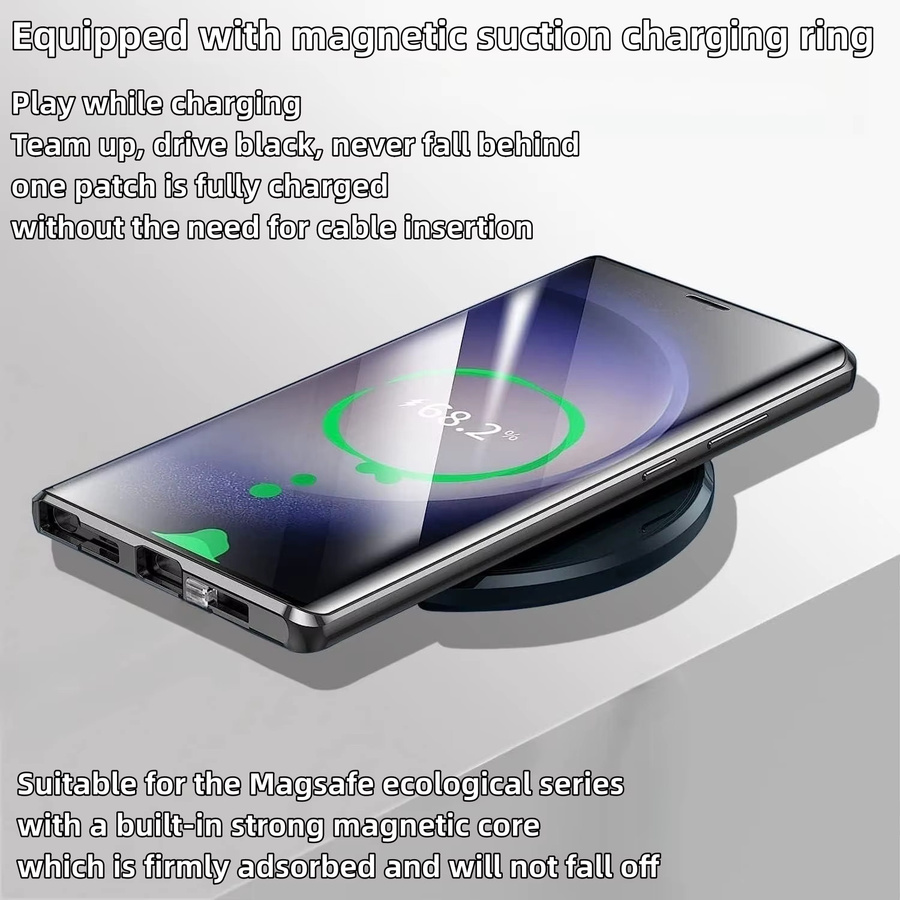 Magnetische Schutzhülle aus Metall mit doppelseitigem Glas für Samsung Galaxy S25 Edge und S25 Ultra Plus in Rot mit MagSafe-Kompatibilität - Bild 2