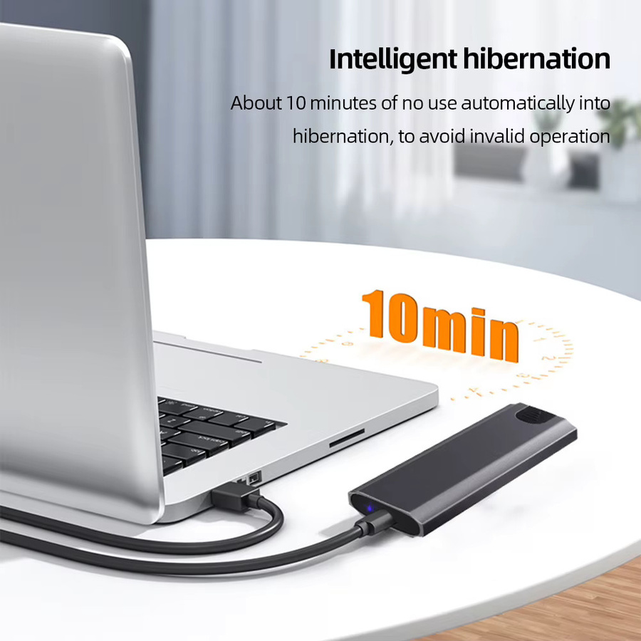 ALLOYSEED M.2 auf USB Typ C 3.1 Externer SSD-Adapter, 10 Gbit/s NVMe/NGFF Dual Protocol Gehäuse, Werkzeuglos für M/B/(B+M) Schlüssel - Bild 5