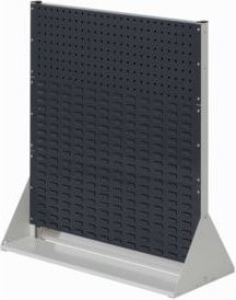 Kappes Stellwand RasterPlan Gr. 3 doppelseitig in Grau RAL 7035/7016 mit 2 Loch- und 4 Schlitzplatten, B/T/H: 110 x 100 x 43 cm - Bild 1