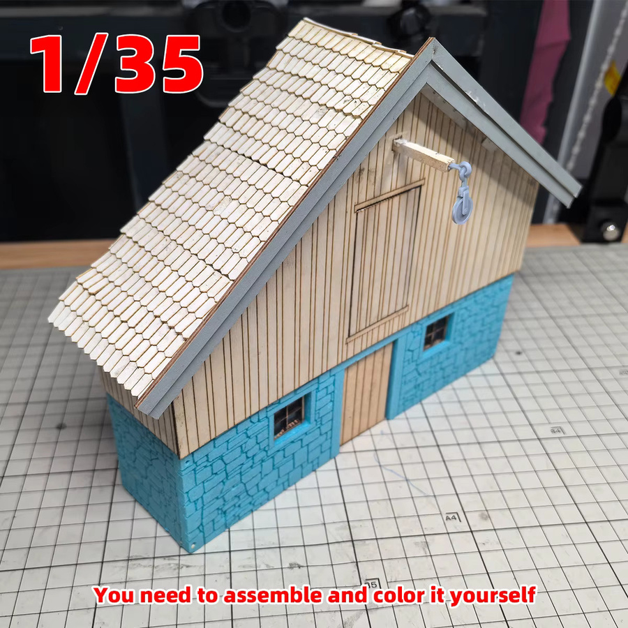 CorMake Bauernhof, Architektonisches Lagerhaus-Modell, Diorama-Bausatz, Maßstab 1:35 - Bild 4