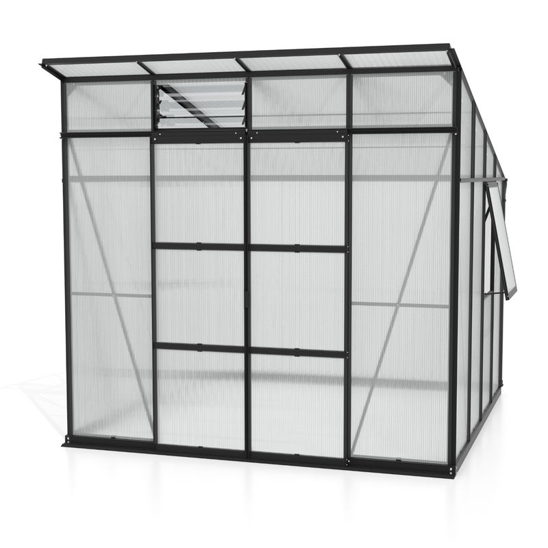 Vitavia Gewächshaus Playa 7600 Schwarz mit Fundament und Polycarbonat-Verglasung für die Pflanzenzucht im Garten - Bild 3