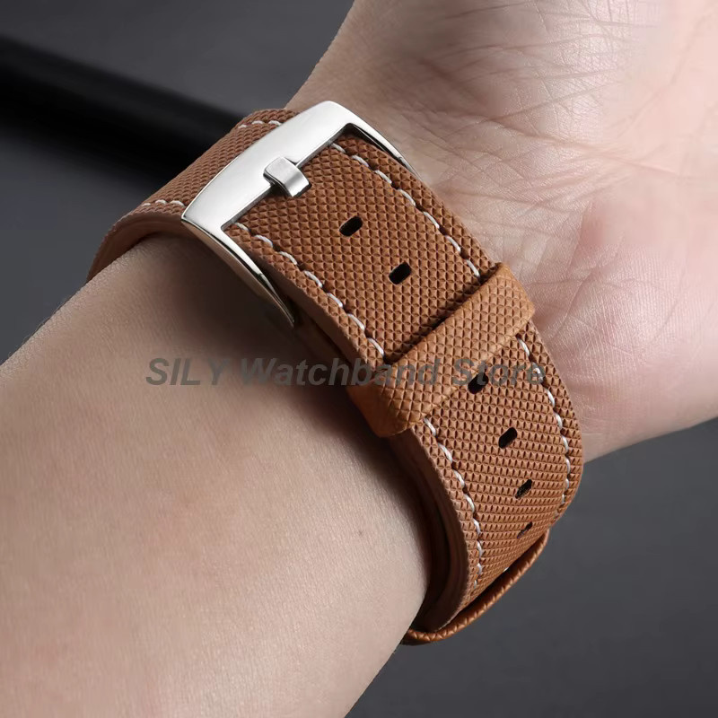 Smartwatch-Armband Leder, Rindsleder, Metall-Dornschließe, Unisex - Bild 3