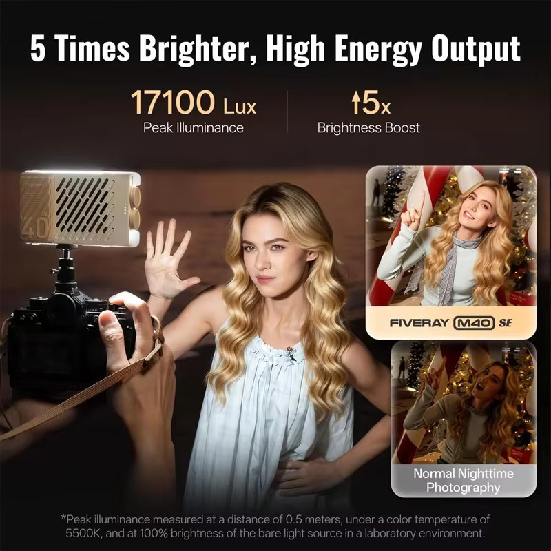 ZHIYUN FIVERAY M40 SE 40W Tragbare LED-Videoleuchte Bi-Color 2700K-8500K für Vlog und Live-Streaming - Bild 2