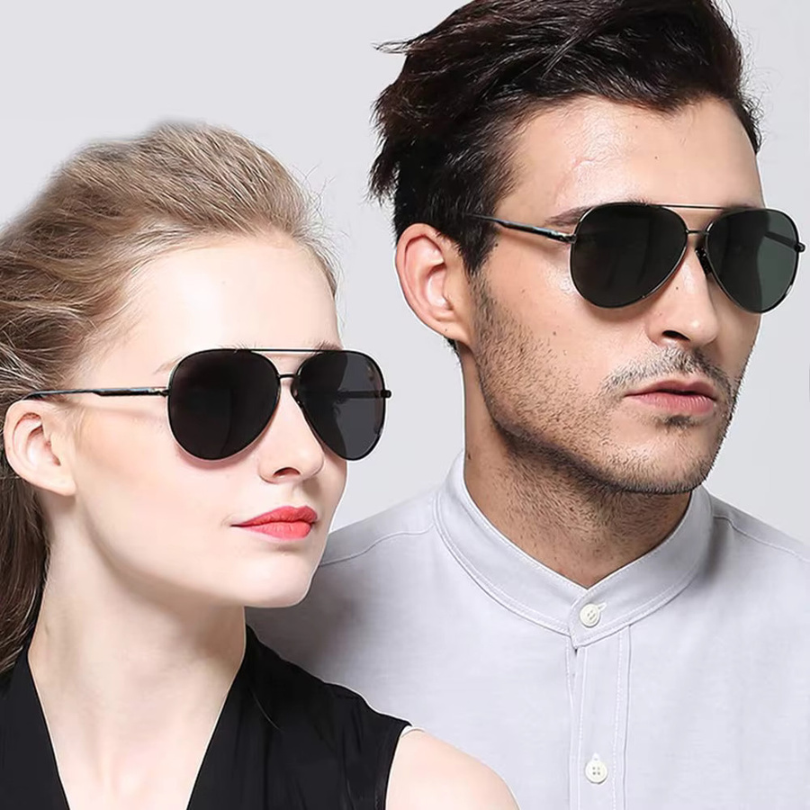 Aviator Sonnenbrille, Unisex, Vollrand, Metall, Schwarz - Bild 6