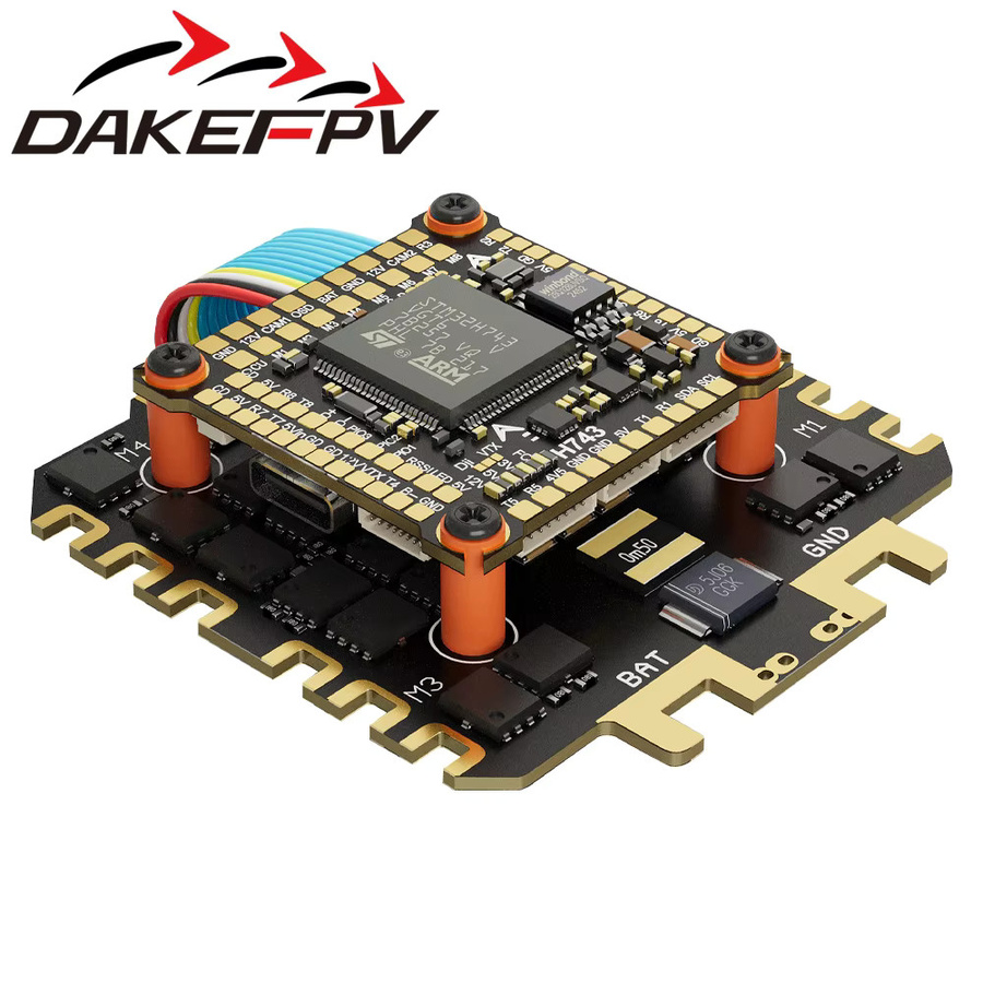 DAKEFPV H743 Flugcontroller RC-Stack für FPV Racing Drohnen in Schwarz mit 120A FC und BLS Bluejay ESC für 10 bis 18 Zoll Modelle - Bild 3