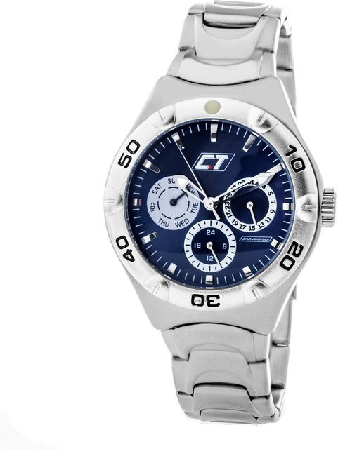CHRONOTECH Armbanduhr, Quarz, Edelstahl, Blau, 38 mm, Unisex - Bild 1