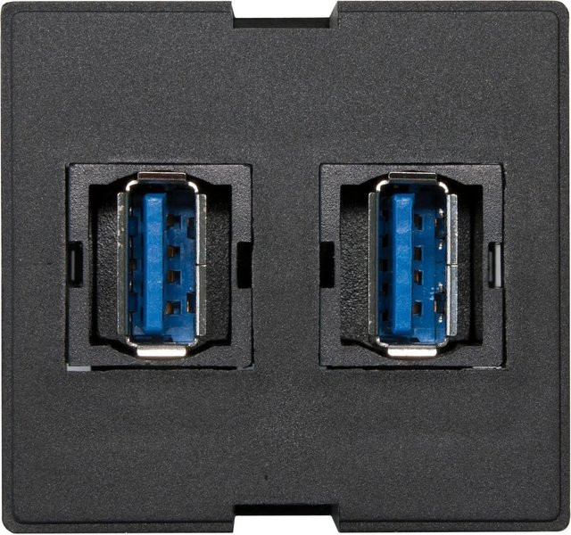 EVOline Wechselmodul mit 2x USB 3.0 Typ A in Schwarz aus Kunststoff - Bild 1