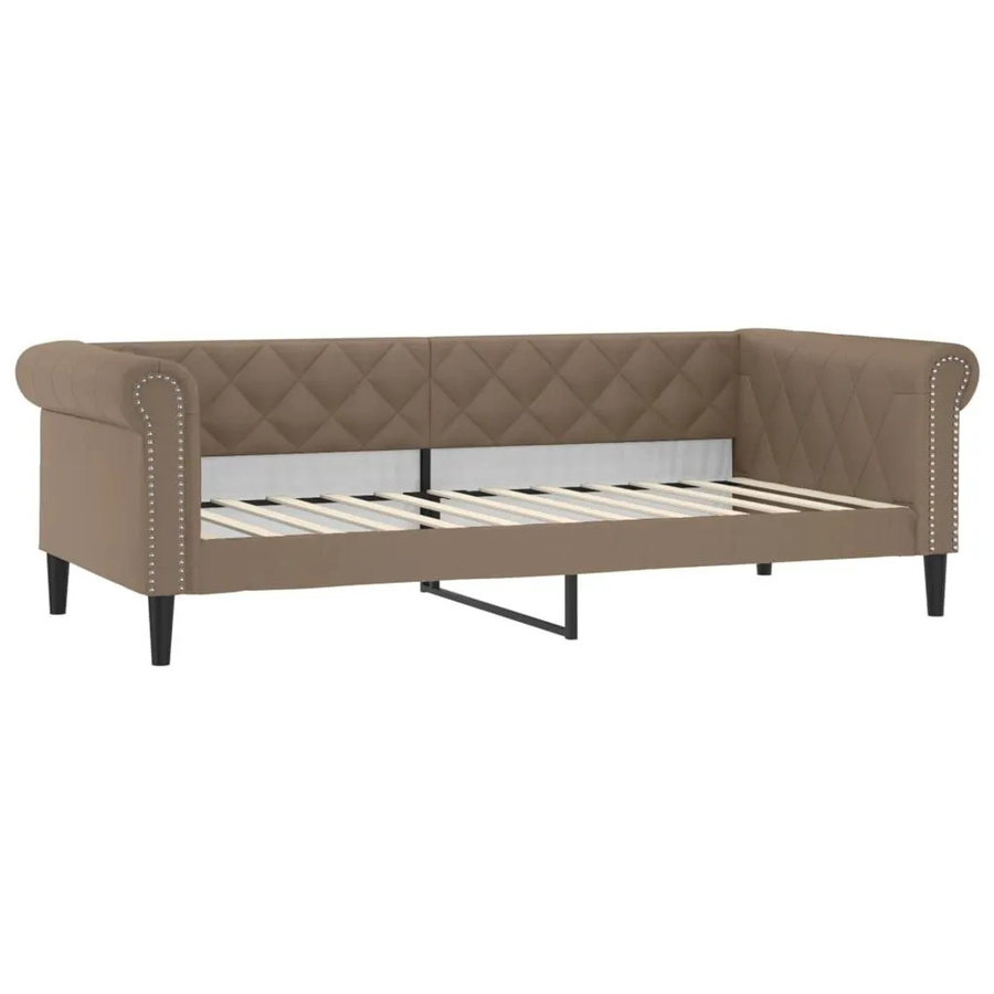 vidaXL Tagesbett in Cappuccino-Braun aus Kunstleder mit Polsterrahmen, B/T: 90 x 200 cm - Bild 2