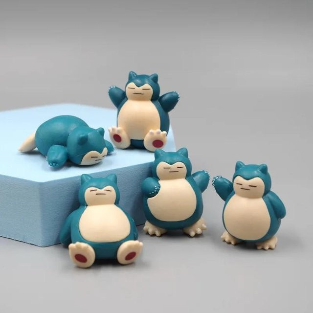 Yiran toy 1 Snorlax Mini-Modell Kuchendekoration 5-teiliges Set - Bild 1